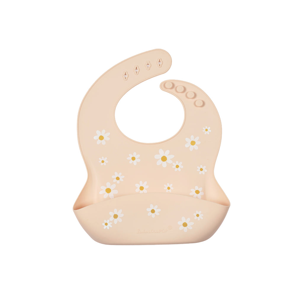 Silicone Bib Printed - Daisy Oat