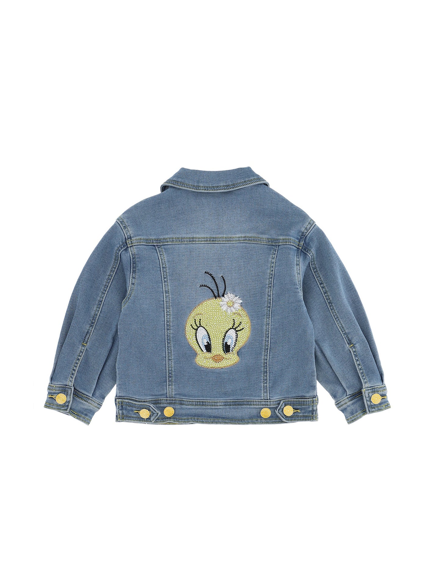 Denim Jacket with Tweety and Daisies