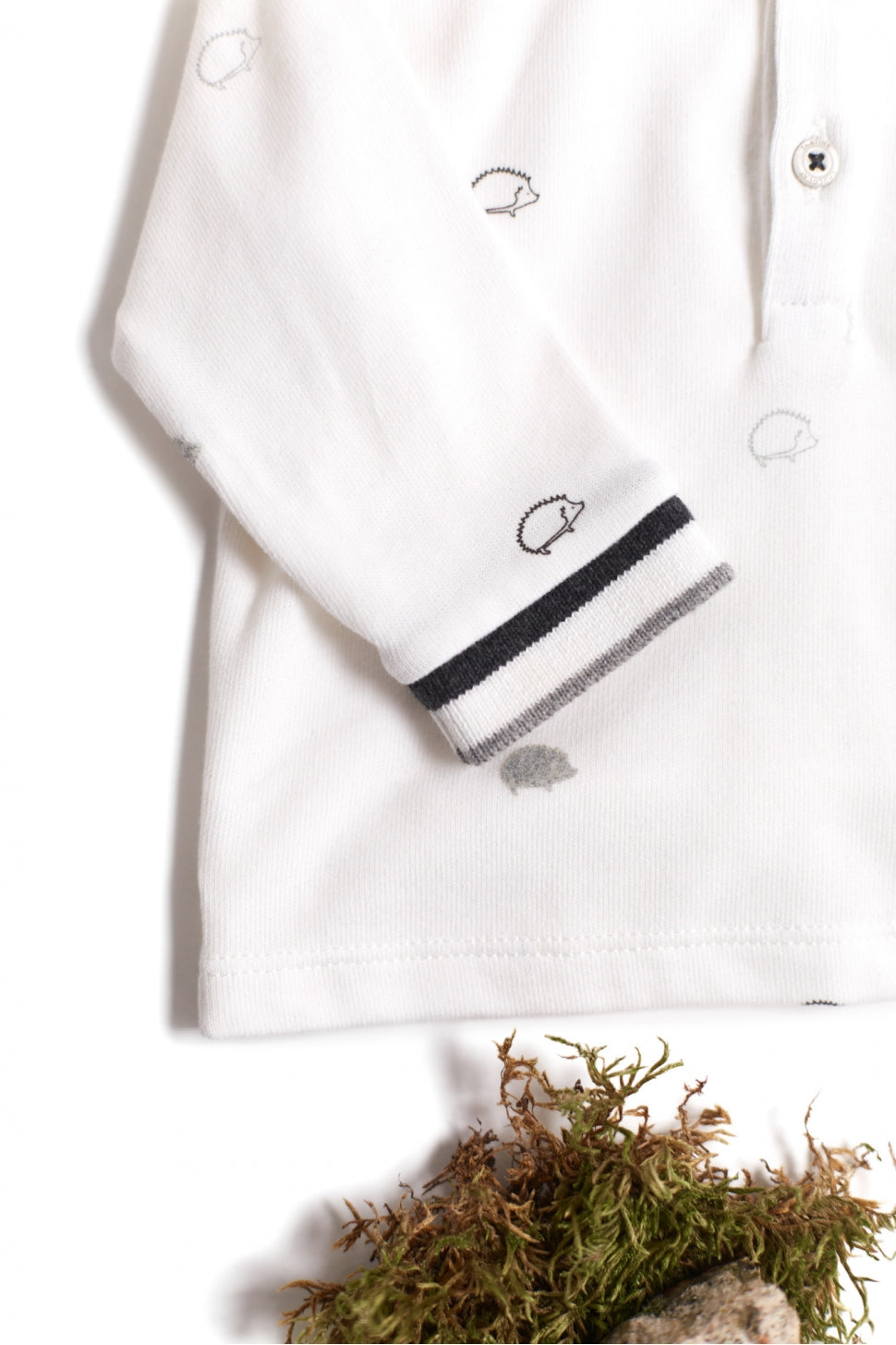 Boys' Long-sleeved Polo Shirt with Hedgehogs