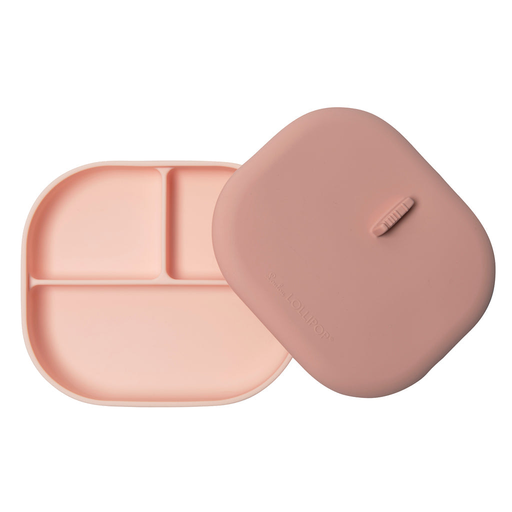 Divided Plate With Lid - Blush Pink