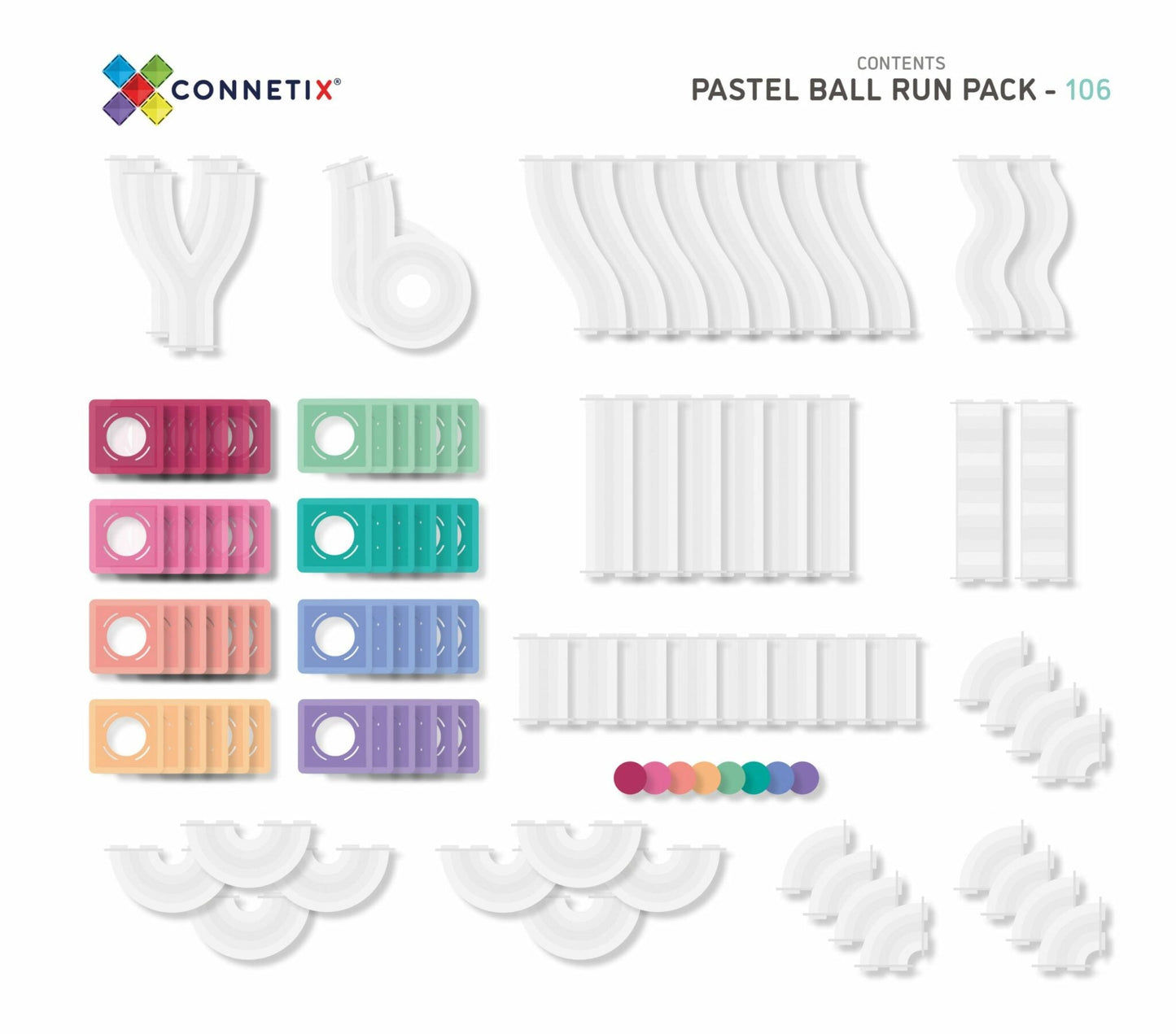 CONNETIX | 106 Piece Pastel Ball Run Pack