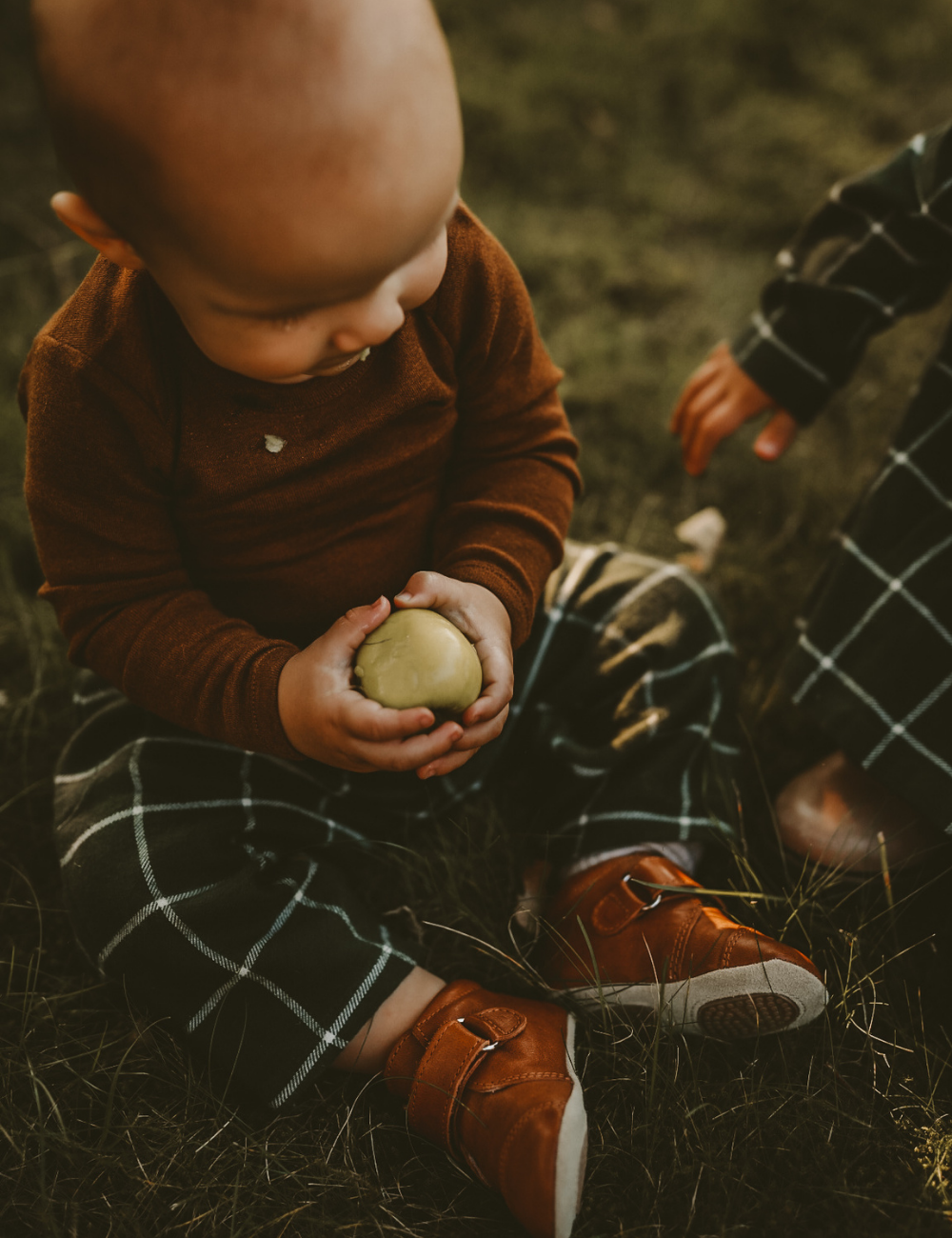 Baby Shoes with Velcro Cognac