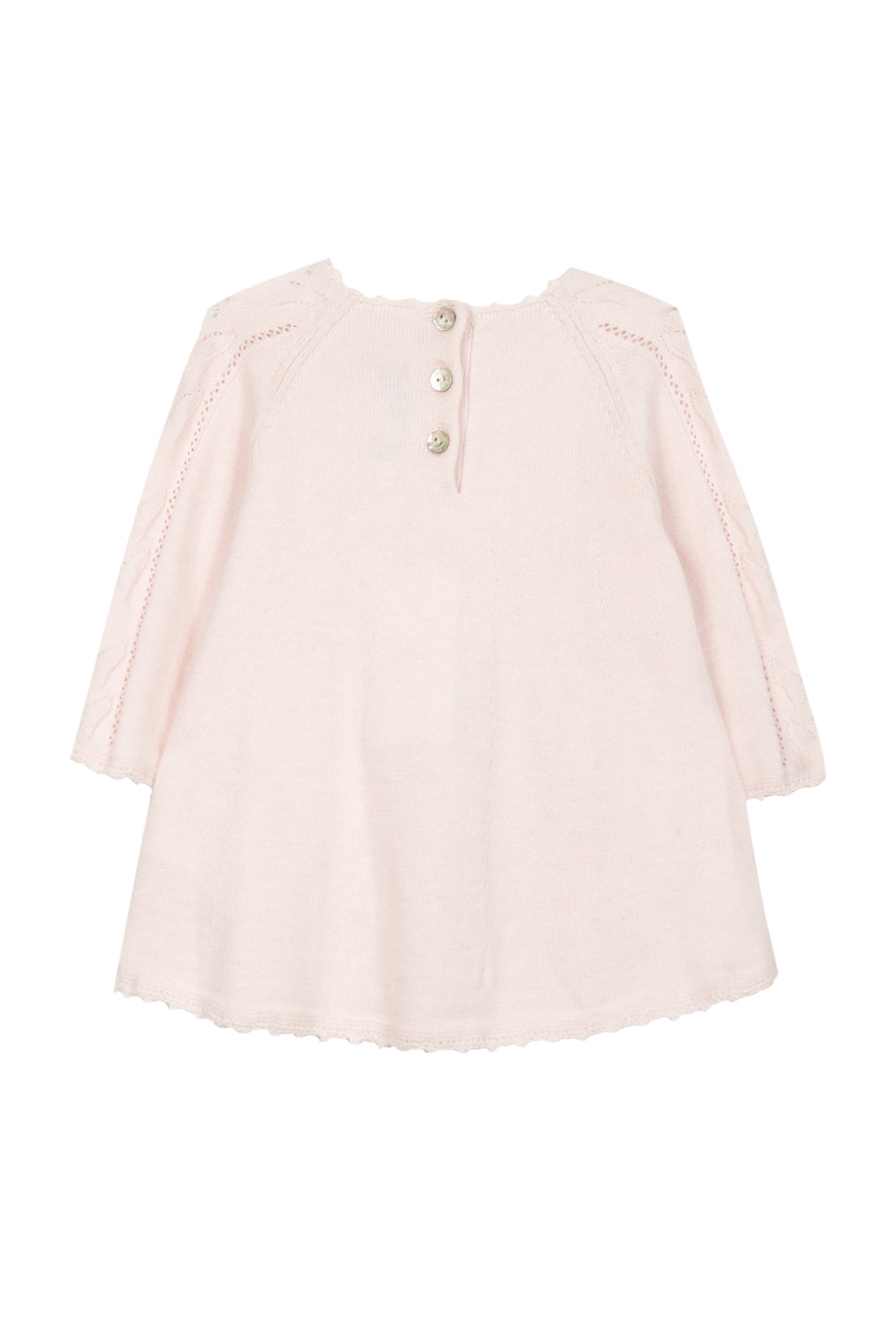 Baby Girls' Pink Knit Dress with Flowers