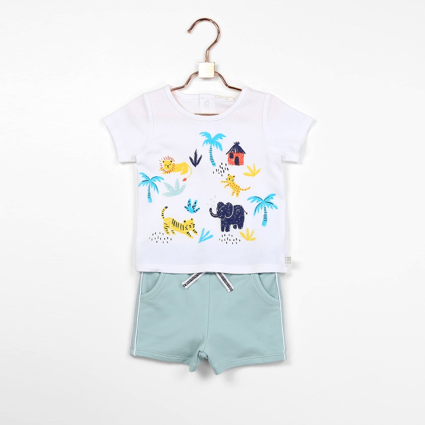 Safari Animals T-Shirt and Shorts Set Organic Cotton
