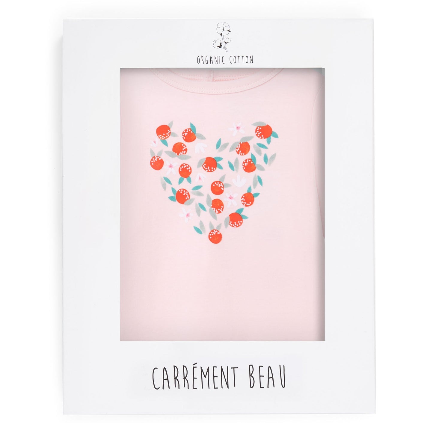 Romper with Oranges Heart Organic Cotton