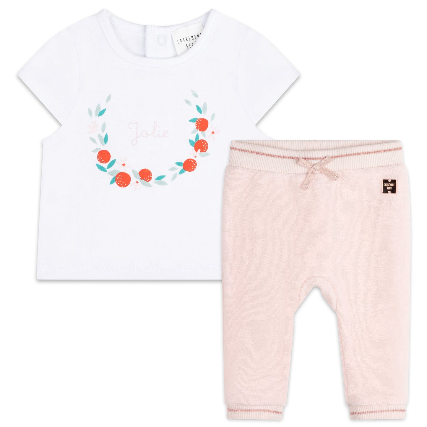 Flowers T-Shirt and Sweatpants Set Organic Cotton