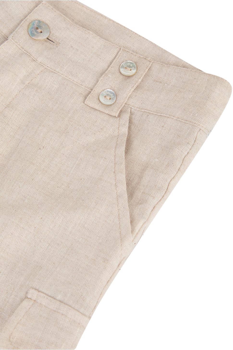 Beige Linen Shorts