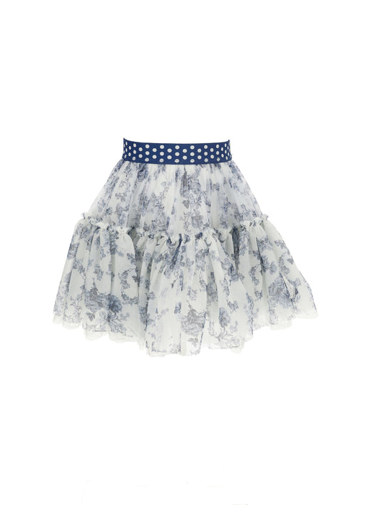 Tulle Skirt with Flowers