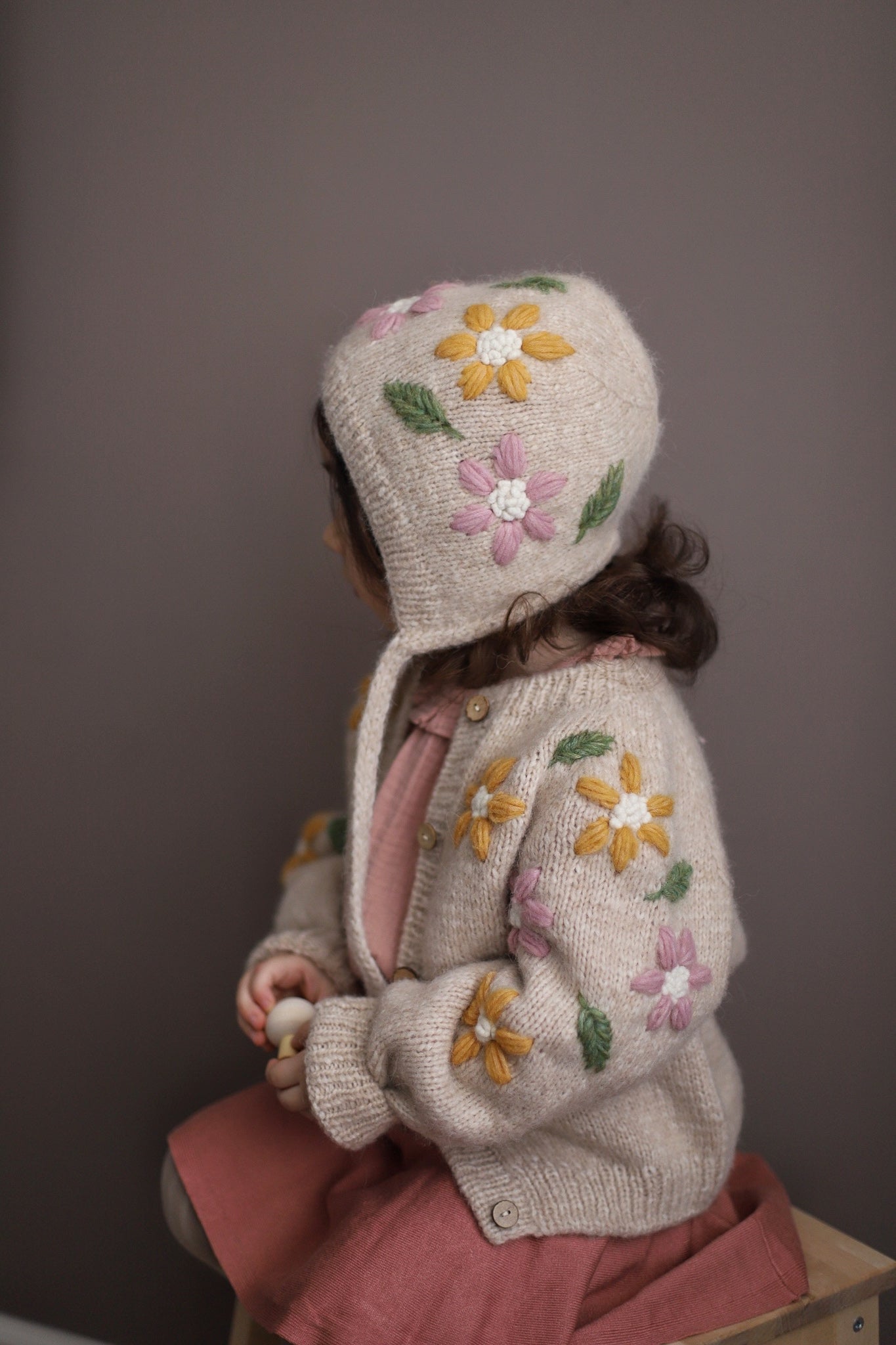 Flower Rain Cardigan Beige