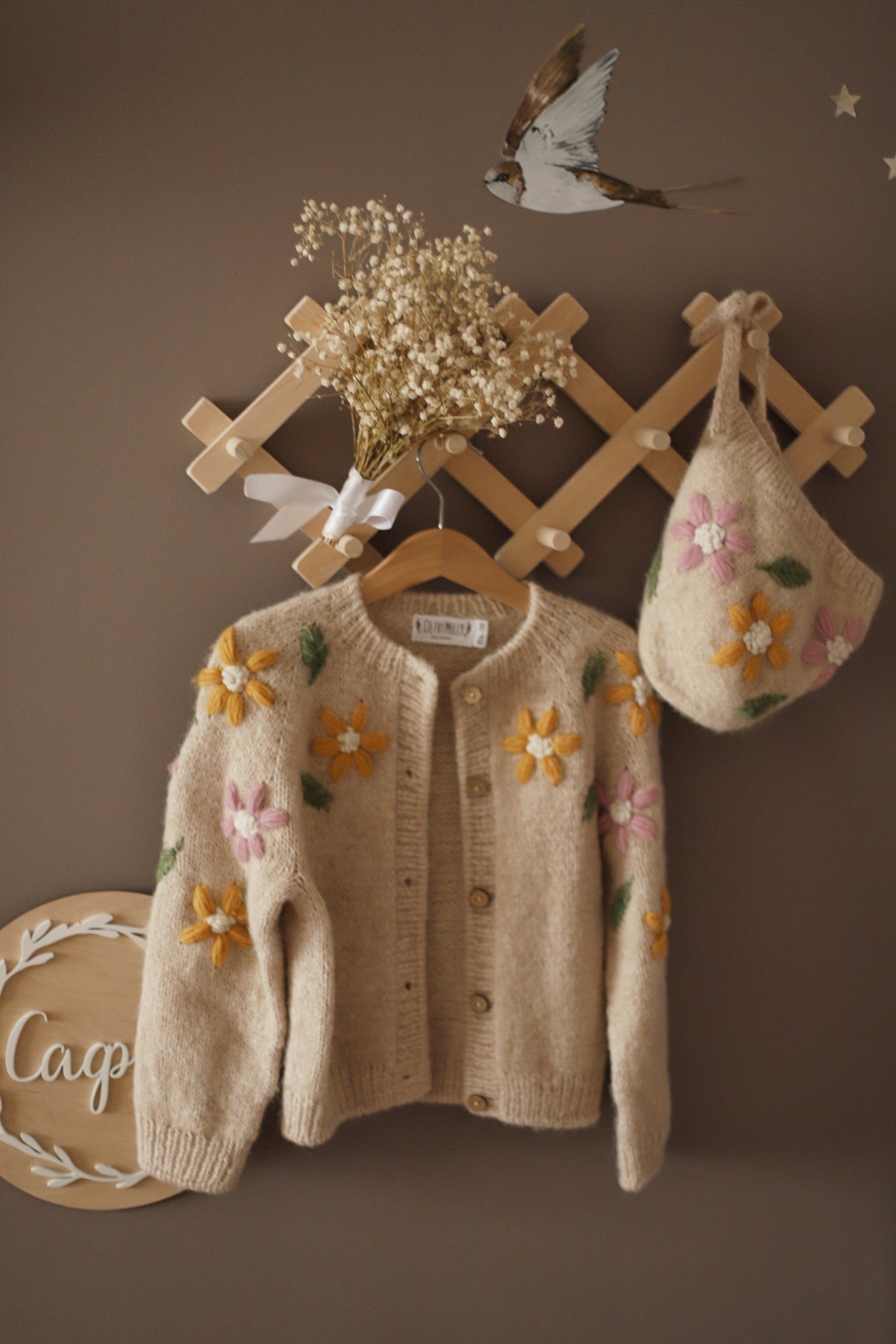 Flower Rain Cardigan Beige