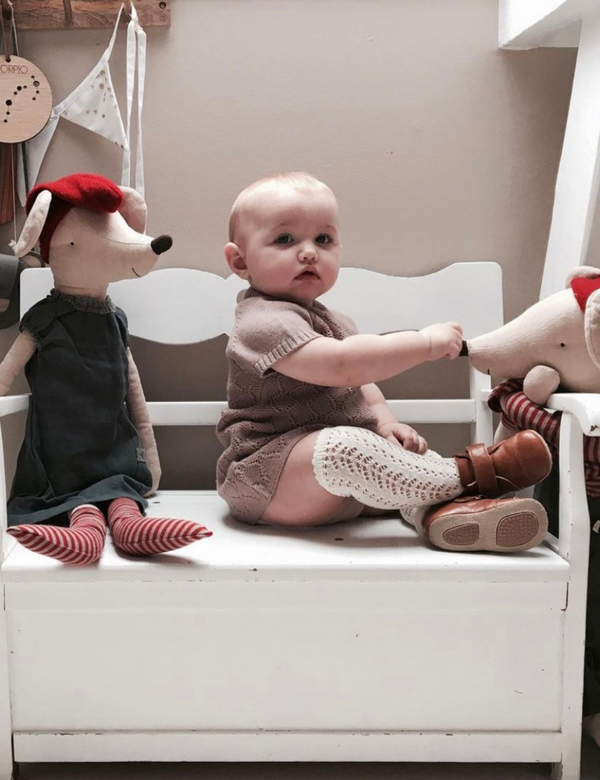 Baby Shoes with Velcro Old Rose