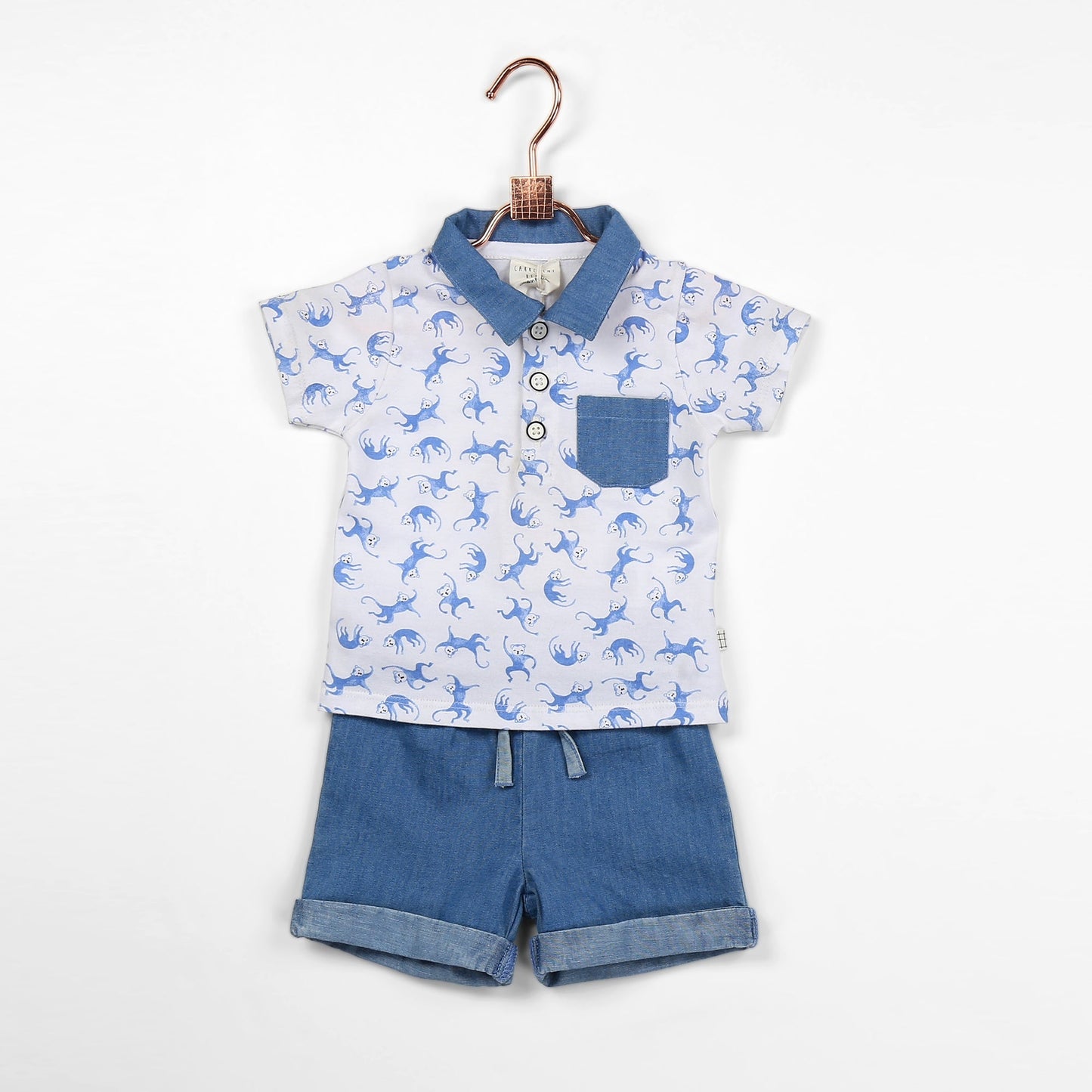 Monkeys Polo T-Shirt and Shorts Set