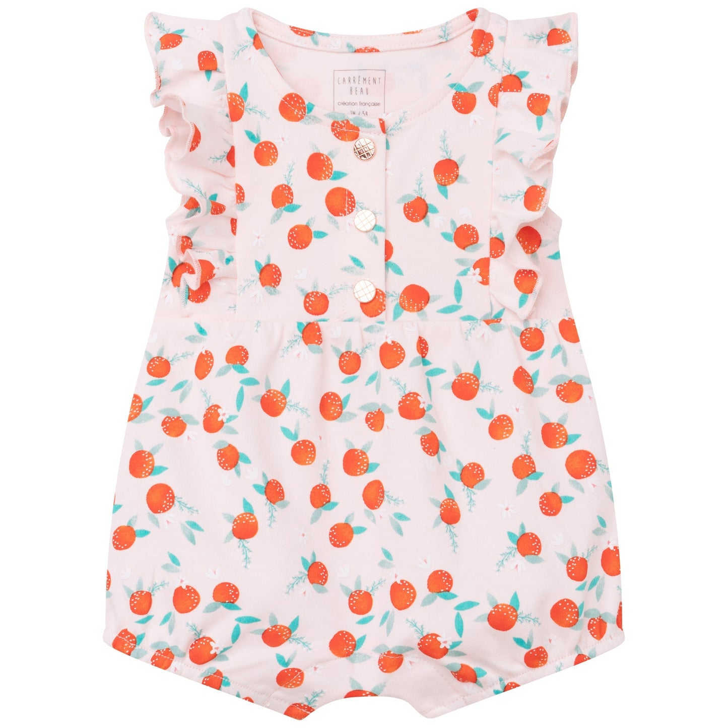 Oranges Short Romper and Sun Hat Set Organic Cotton