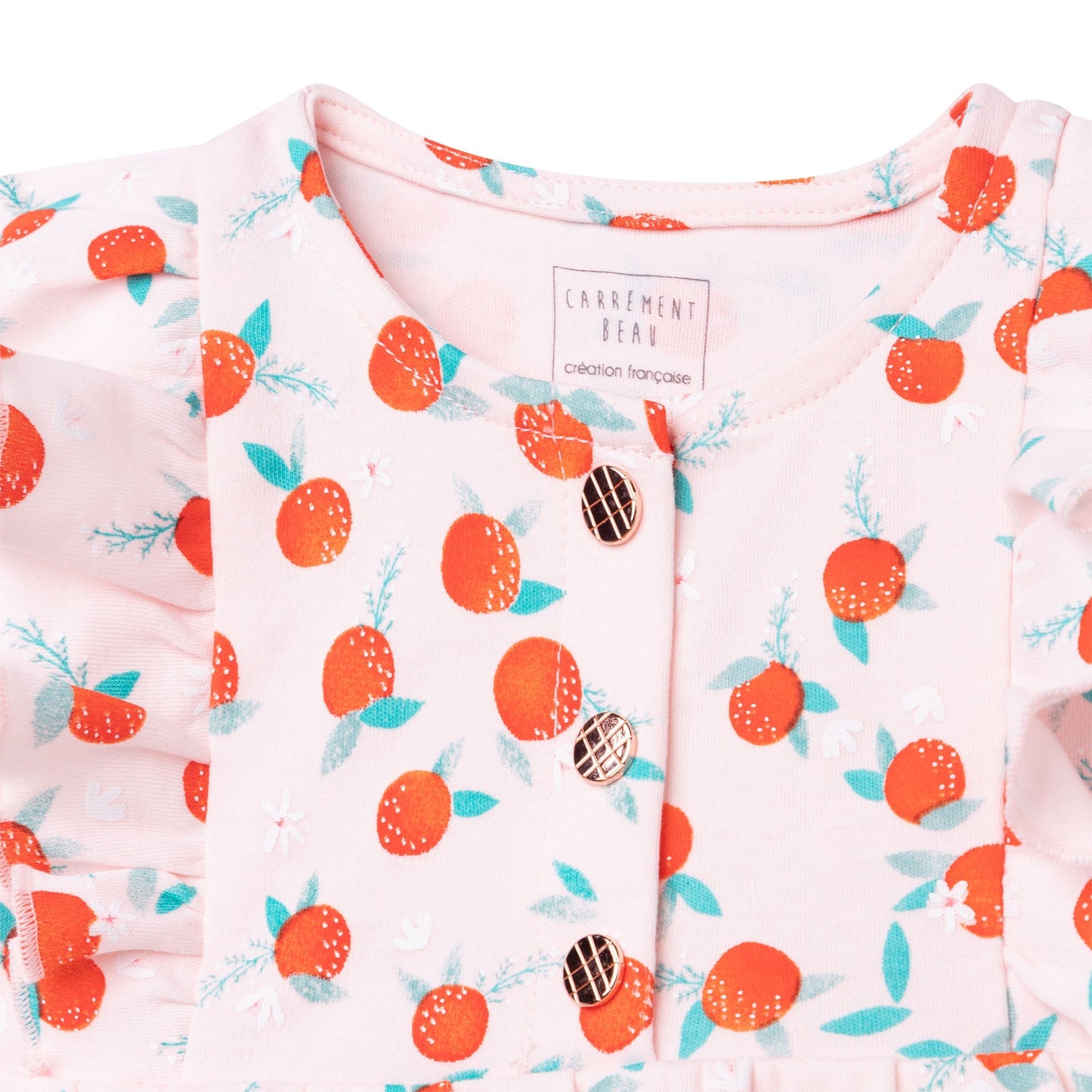 Oranges Short Romper and Sun Hat Set Organic Cotton