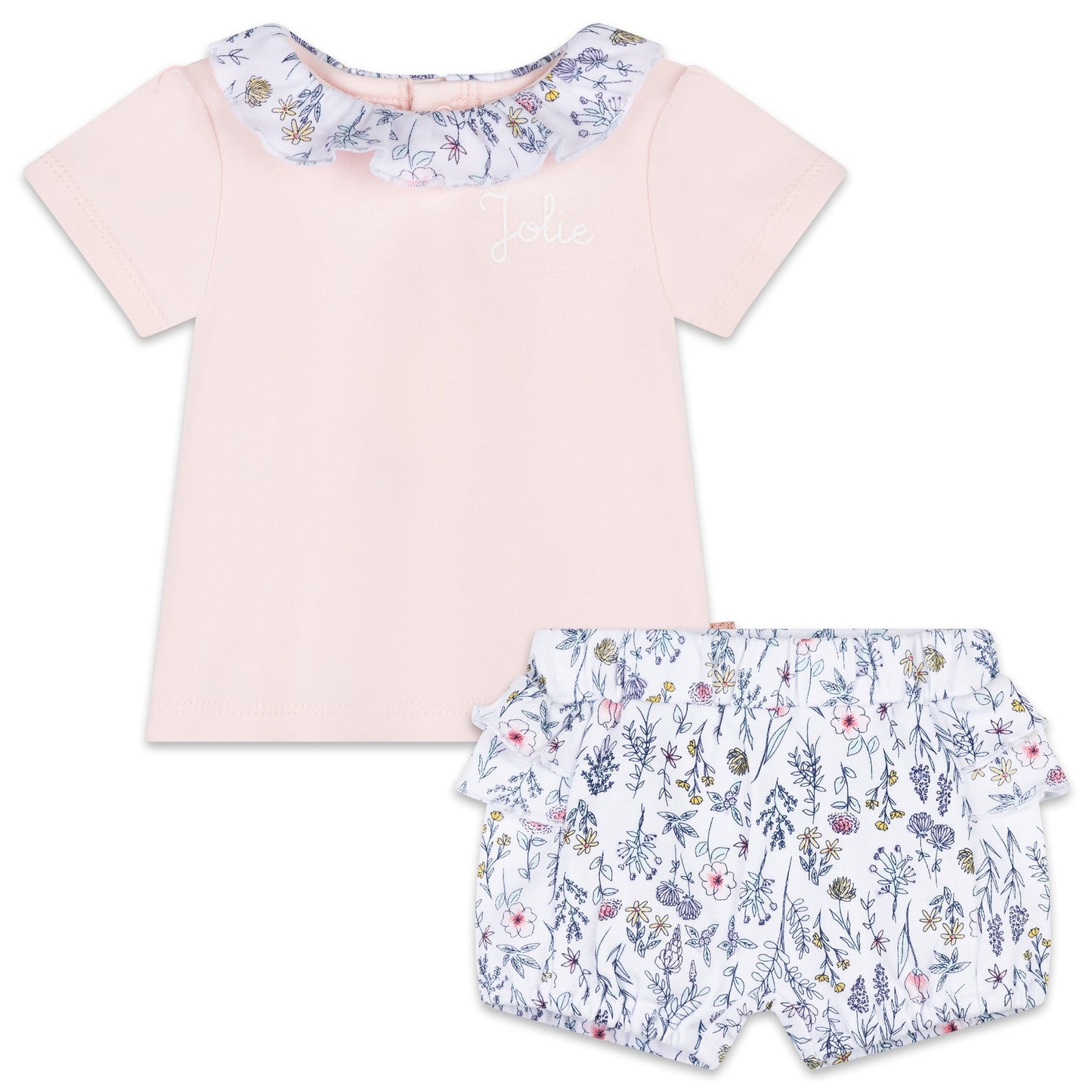 Flowers T-Shirt and Bloomers Set Organic Cotton