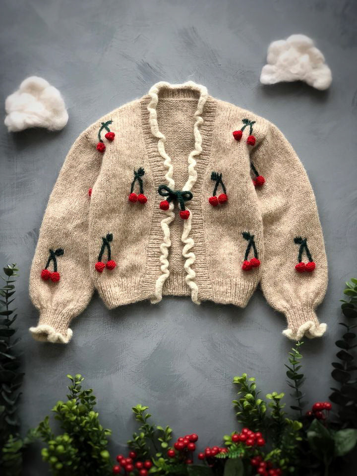 Cherry Cardigan Beige