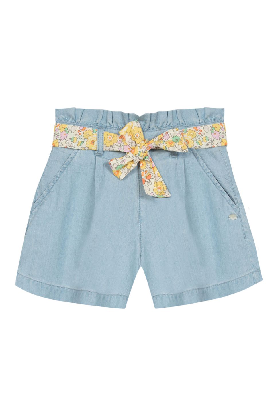 Denim Shorts with Flower Belt